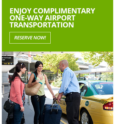 Enjoy complimentary one-way airport transportation